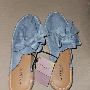 Serra Blue Ladies Mules